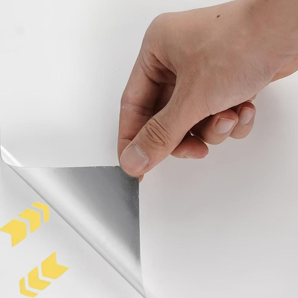 1 рулон самоклеящихся наклеек на подоконник - Белый и серый мраморный узор Винил Современная глянцевая отделка, Легкая установка по типу "сними и приклей" для поверхностей