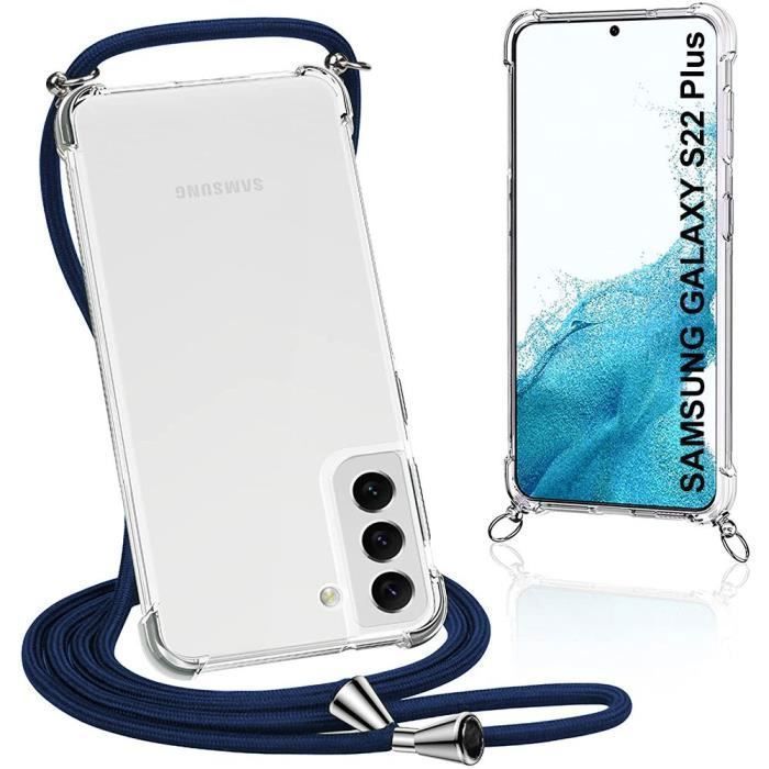 Coque de téléphone pour Samsung S22 Plus - BOOLING - Transparent - avec Chaîne Cordon