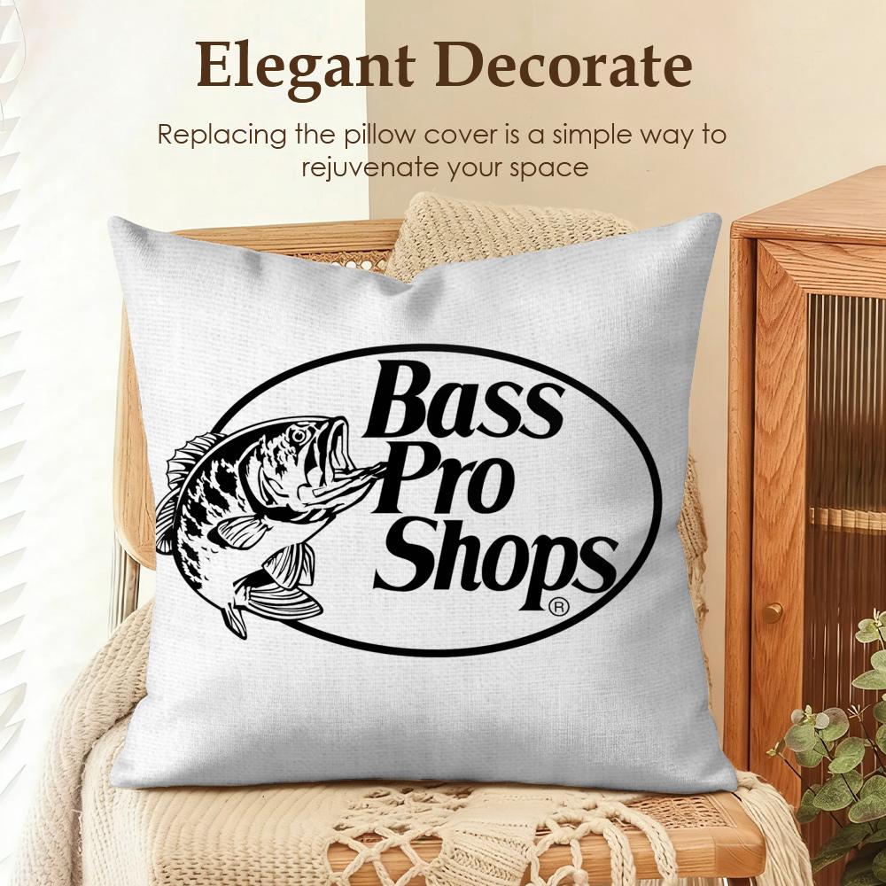 Модная Наволочка B-Bass Pro Shop Натуральный Лен Органическая Ткань Двусторонняя Печать Диван Домашний Декор Подарок Наволочка