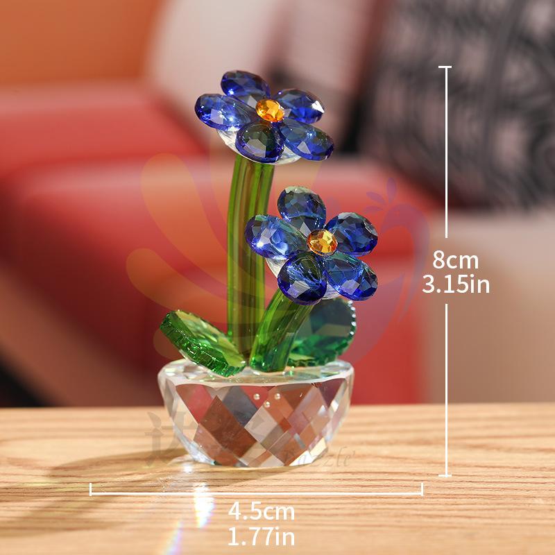 Crystal artificial flower home living room decoration ornament Nordic style lilac crystal handicraft