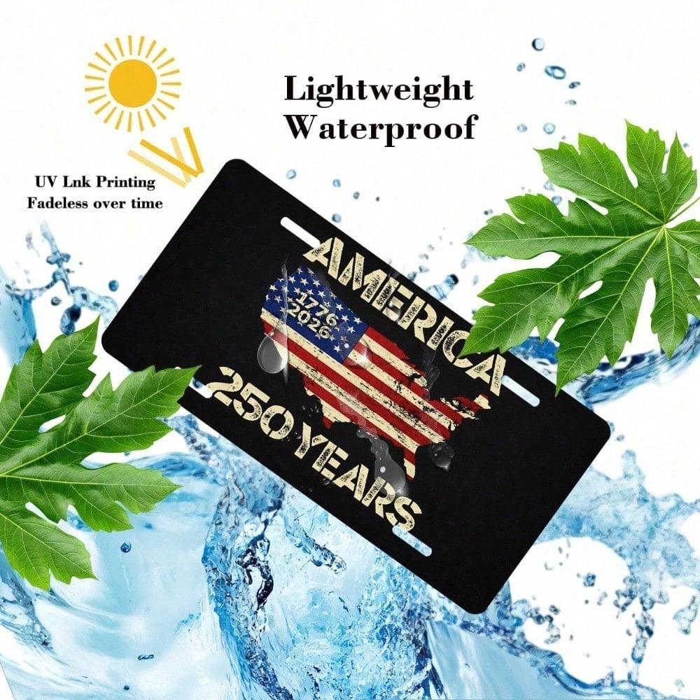 USA 250th Anniversary Patriotic License Plate 5.9x11.8in, 1776-2026 Aluminum Auto Tag for Car Truck SUV, Rustproof Front Sign, Gift for Men Women