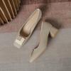 Professional Work Shoes Light Mouth Medium Heel Thick Heel High Heels Spring and Autumn Gentle Single Shoes