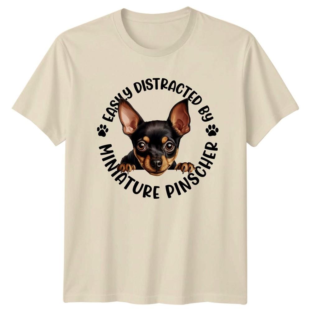 Easily Distracted By Miniature Pinscher Dogs Unisexs TShirt Unisexs Tee Graphic Top