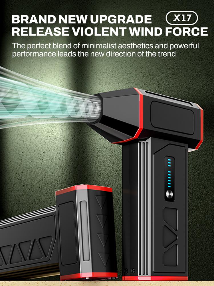 580000RPM Violent Dust Fan Compressed Air Duster 350g Wind Pressure High Power Turbo Fan 6-Speed Adjustable Turbo Jet Blower