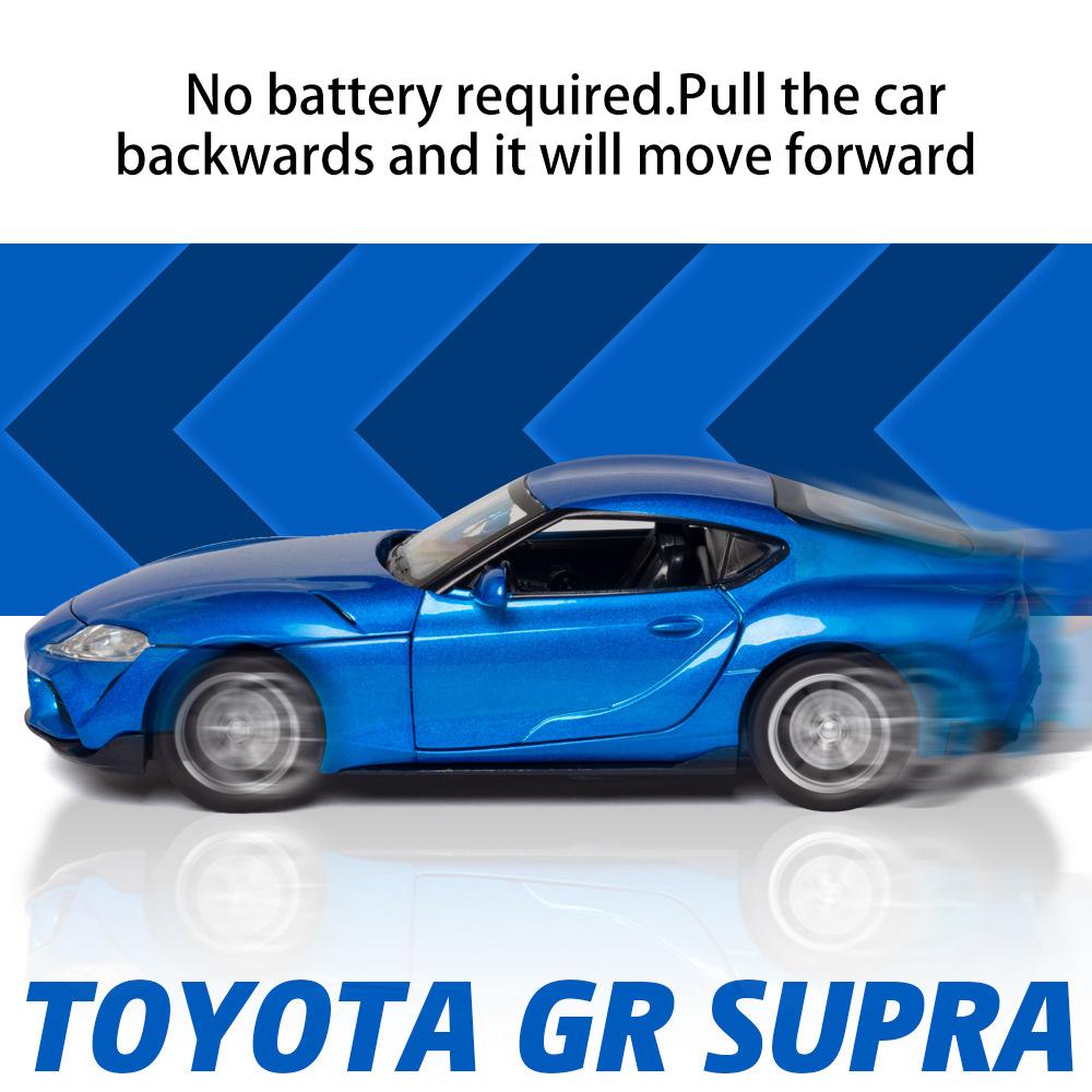 Масштаб 1/32 Toyota GR SUPRA, литая под давлением спортивная модель автомобиля, игрушечный автомобиль с откатным механизмом, звуком и светом для детей, коллекция подарков для мальчиков и девочек