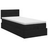 Ottoman Bed with Mattress Black 100 x 200 cm Fabric