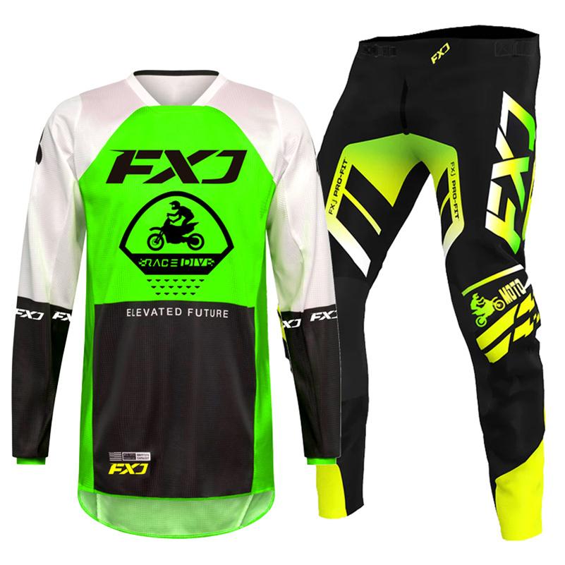 Комплект экипировки для мотокросса для детей 4 5 6 7 8 9 10 11 12 13 лет Молодежный детский мотоциклетный костюм для мальчиков и девочек, майка, штаны, гоночный костюм для бездорожья, эндуро, мотокросса, горного велосипеда