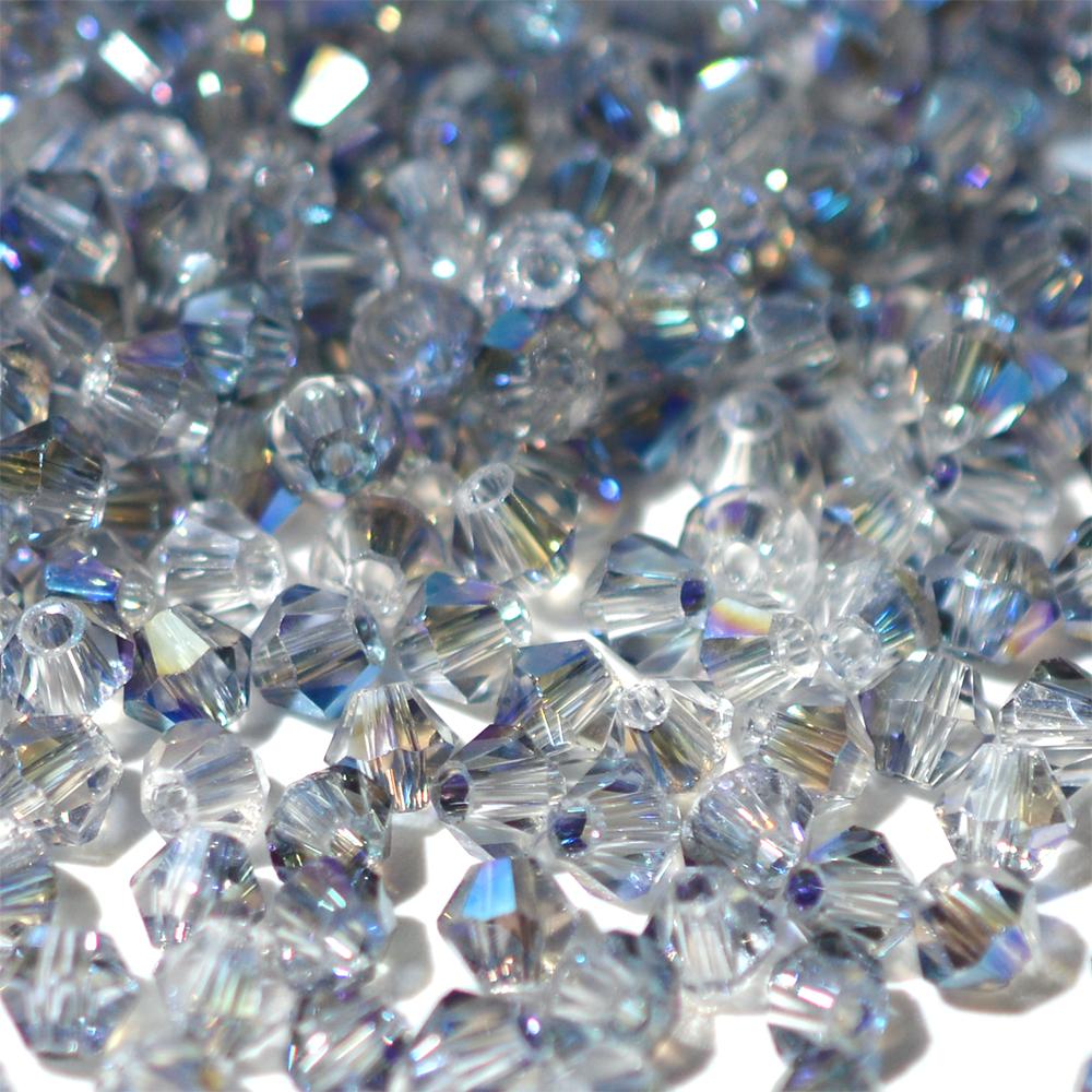 100 штук 4 мм биконических гальванизированных бусин из австрийского хрустального стекла металлических многоцветных для изготовления ювелирных изделий