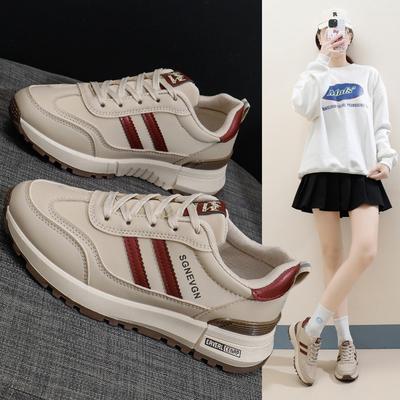 Женские кроссовки Женская обувь Осень Новые На шнуровке Кожаные Повседневные Кроссовки Для улицы Удобные Теннисные Тренировочные туфли Chaussure Femme