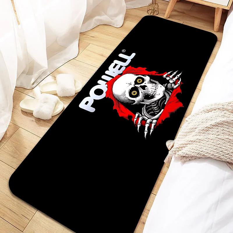 Skateboard P-Powells Wing Skull P-Peraltas Door Mat Entrance Non-slip Washable Kitchen Carpet Living Room Hallway Rugs Bathroom