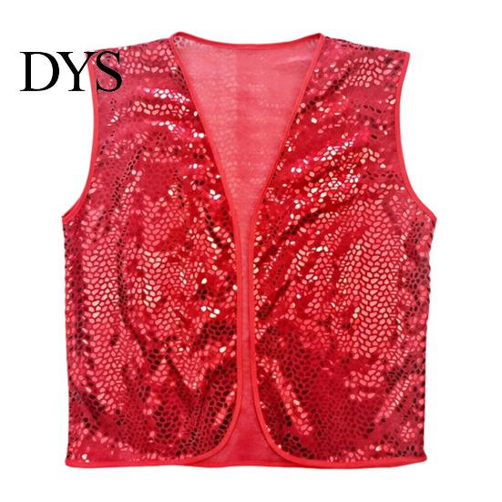 Comfortable Sleeveless Costume Shiny Sequin Vest for Kids Adults, Sparkling Disco Party Vest, Shimmering Gold Layering Piece Performance Halloween