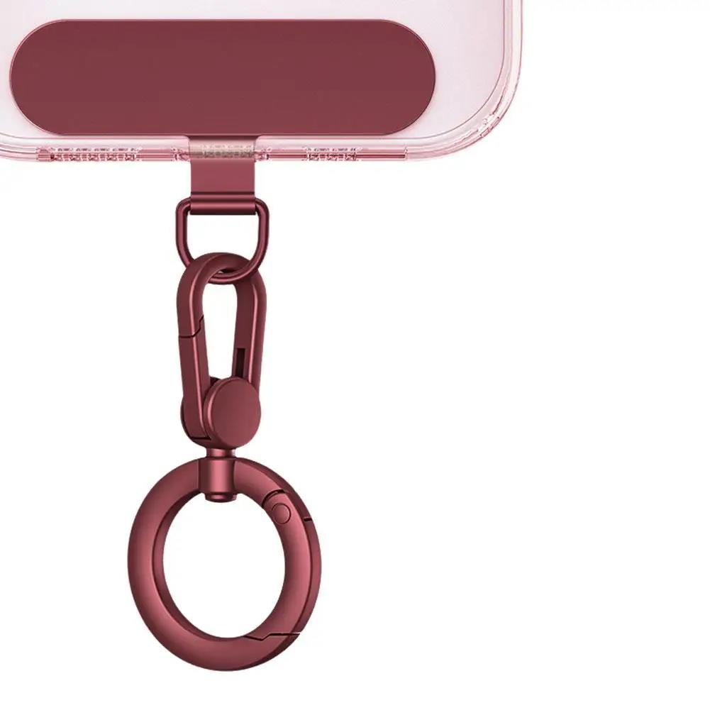 Universal Metal Phone Lanyard Gasket Patch Rotatable Metal Buckle Hanging Steel Clip Card Cord Tab Mobile Phone Accessories 1