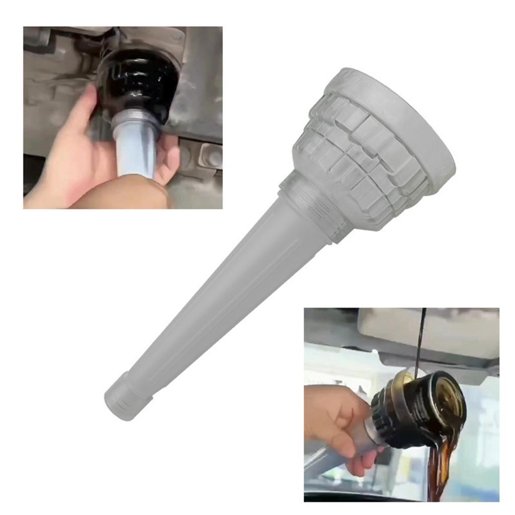 Oil Funnel Soft Rubber Portable Quick Fill Funnel Spill Saver Universal Gasoline Engine Funnel for Automotive Use Car Fuel