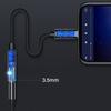 Плетеный USB C адаптер-переходник на наушники с аудиокабелем и чипом декодирования для чистого воспроизведения музыки и звонков hands-free