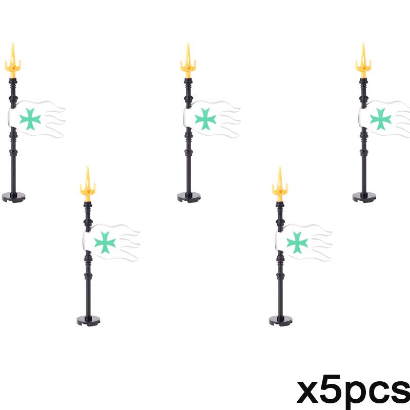 Набор строительных блоков MOC «Средневековый флаг и замок», фигурки, аксессуары, лев, орел, замок Древнего Рима, рыцарский плащ, игрушка-подарок.