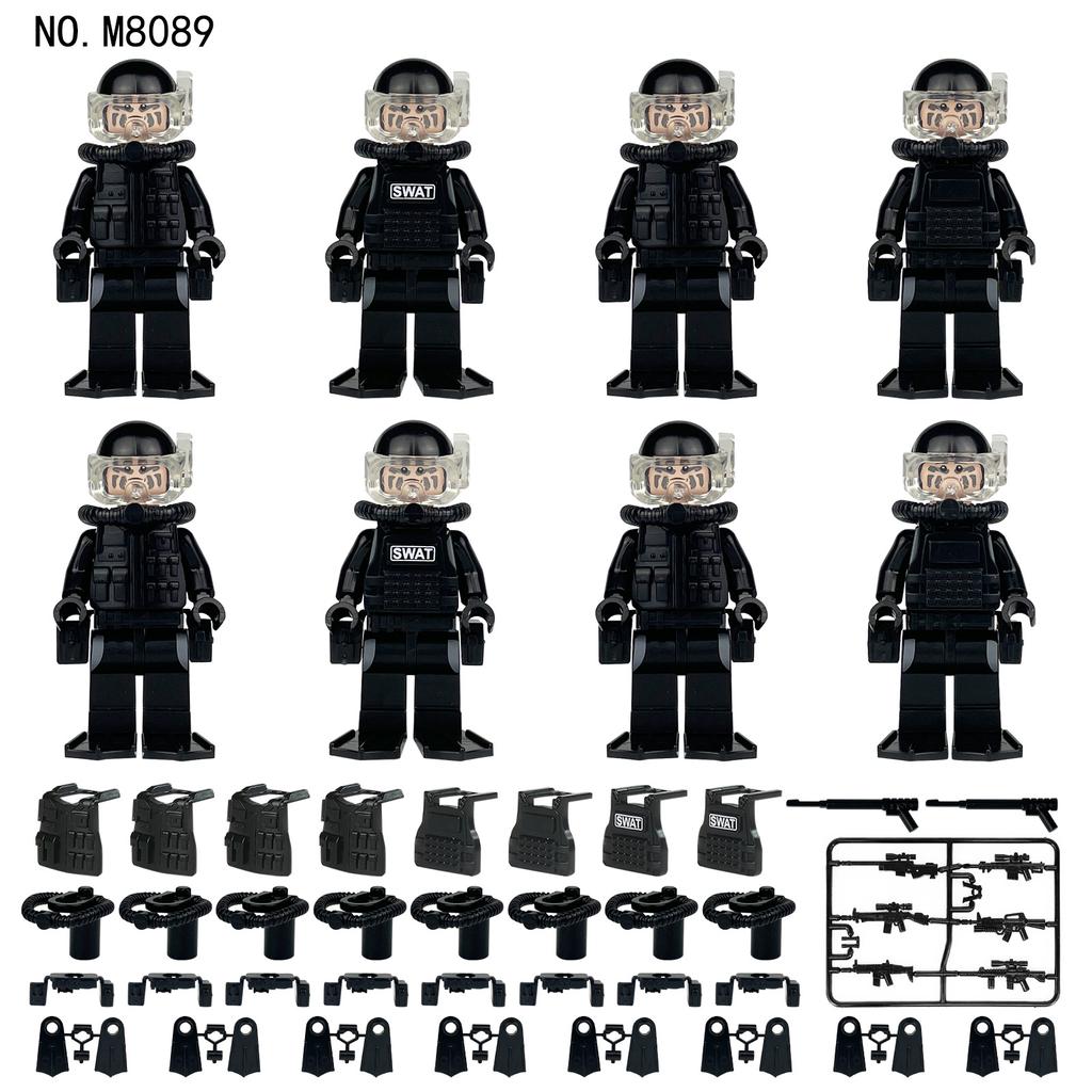 Navy SEAL M8089 Спецназ, черная фигурка, детские строительные блоки