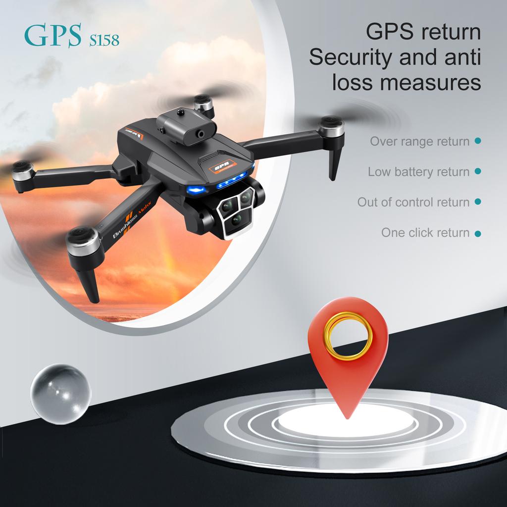 S158 max Professional GPS Drone Screen Control Folding HD Camera 5G Brushless With Optical Flow Positioning Mini Quadcopter Toy