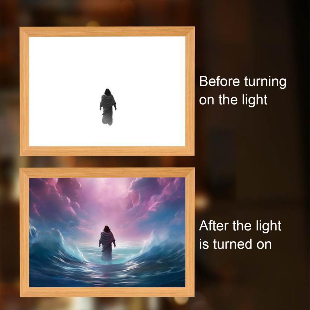 Светодиодный ночник Yousheng с рисунком Иисуса, регулируемая цветовая температура, декоративная подсветка, 4D светодиодный ночник с рисунком