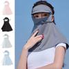 Солнцезащитный шарф для лица, маска для лица, маска с шляпой, тонкая маска из ледяного шелка, для пеших прогулок