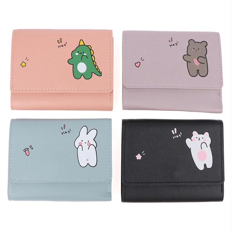 1 шт., женские короткие милые маленькие кошельки, студенческие, тройные, держатели для карт, сумка для удостоверения личности для девочек, держатели для карт, портмоне, кошельки, мультяшная сумка