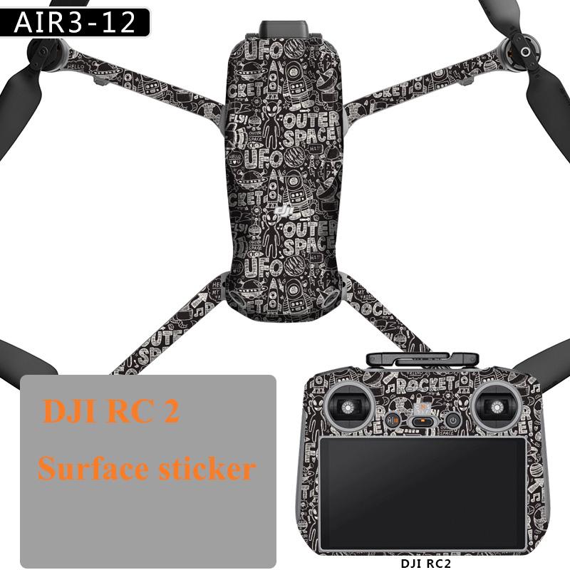 Красочные наклейки для DJI Air 3 Drone Защитная пленка ПВХ Наклейки Поверхностное покрытие кожи для DJI RC 2/RC N2 Аксессуары