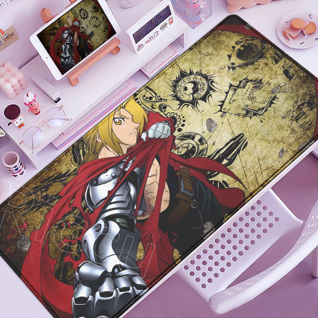 Большой Коврик для Мыши Fullmetal Alchemist Игровой На заказ Домашний Коврик для Мыши XXL Коврик для Клавиатуры Противоскользящий Офисный Ковер Мягкий Коврик для Компьютерного Стола
