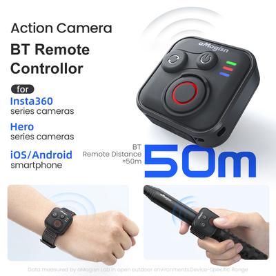 Беспроводной Bluetooth пульт дистанционного управления для Insta360 X5/X4/Ace Pro 2/GoPro Hero 13/12/10 с ремешком на запястье для аксессуаров спортивных камер