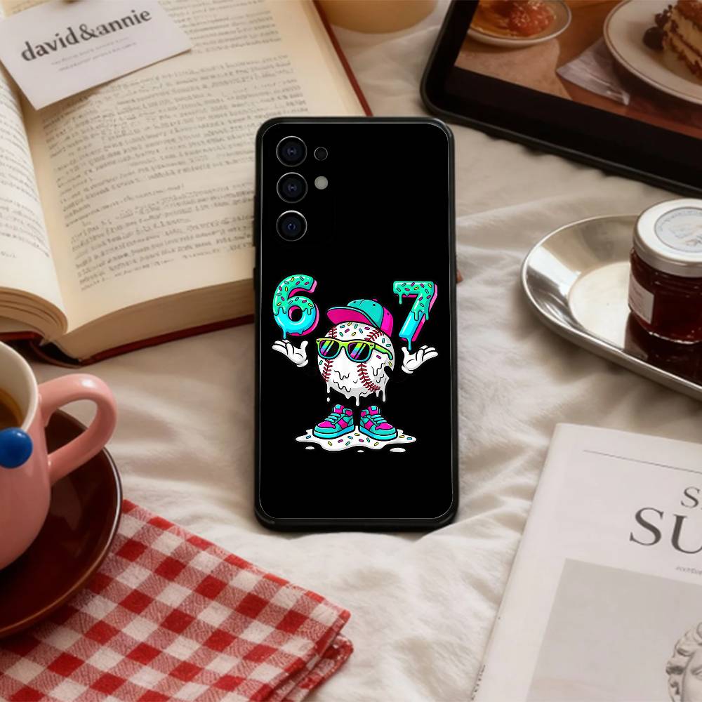 67 S-Six S-Seven Мем A-Эстетика Чехол для телефона для Samsung S 25,24,23,22,30,21,10,9,Ultra,Plus,Lite,FE,4,5 G Мягкий черный чехол