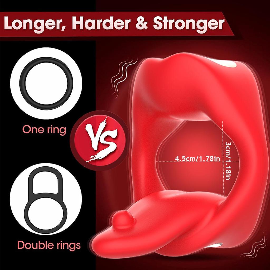 Силиконовое вибрационное кольцо для пениса, управляемое через приложение, с вибрацией языка, вибрационное кольцо для пениса с 10 вибрациями, секс-игрушки для взрослых для мужчин или пар