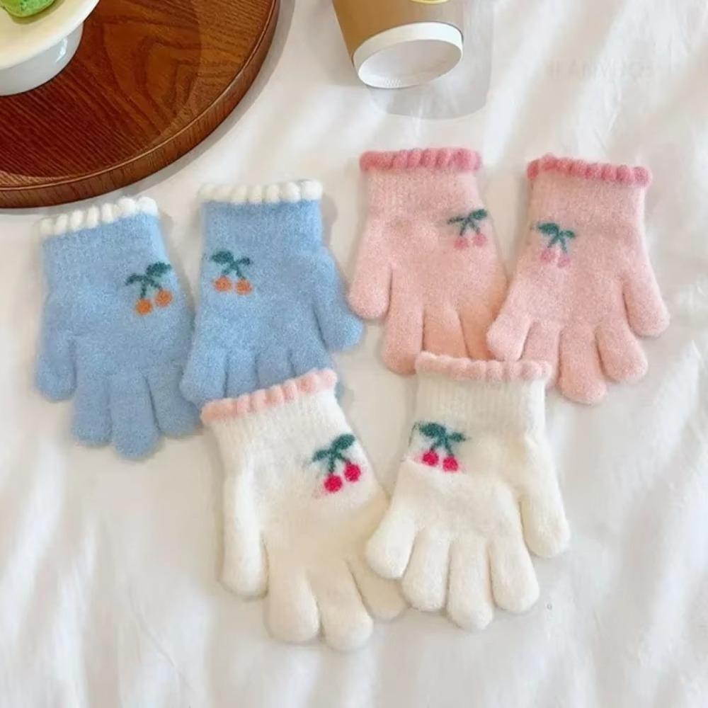 Five Finger Cycling Mittens Windproof Baby Gloves Cute Kids Warm Gloves Winter
