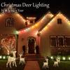 Christmas Lighted Reindeer Decorations Glowing Plastic Deer Ornaments with LED Lights for Indoor Outdoor Holiday Display