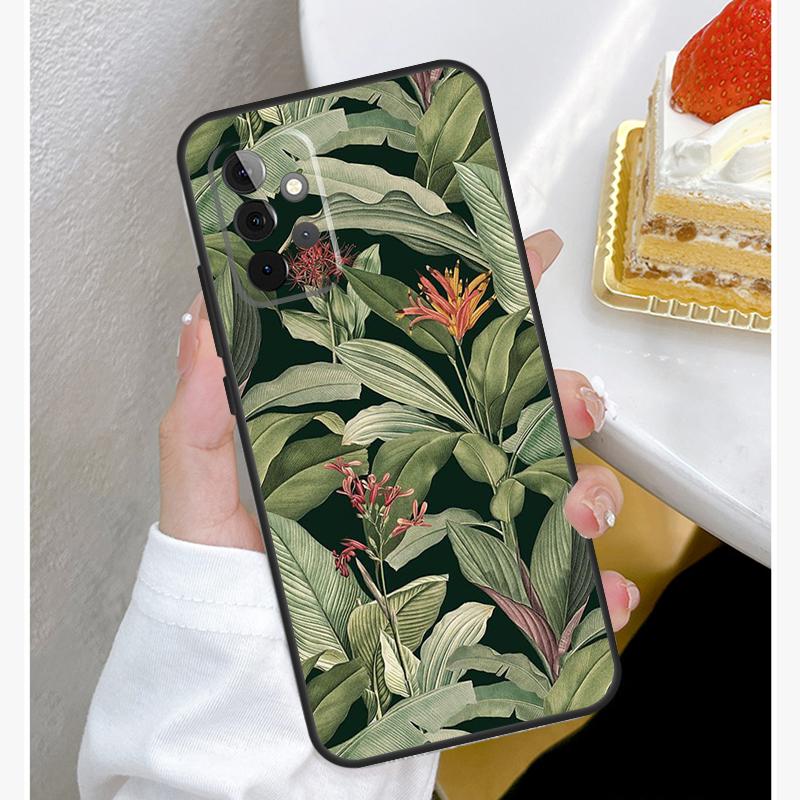 Чехол с банановыми листьями для Samsung Galaxy A15 A25 A35 A55 A51 A71 A12 A32 A52 A13 A33 A53 A14 A34 A54