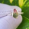 Rare Bicolor Pink Raw Tourmaline Gemstone 925 Sterling Silver Ring 5.75 US Gift