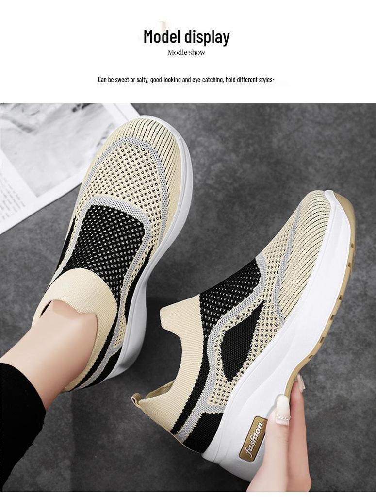 Женские европейские и американские слипоны на толстой подошве, увеличивающие рост, повседневные