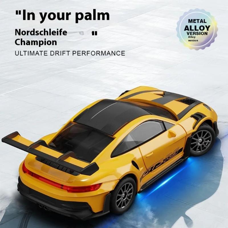 Professional 1:43 Rechargeable RC Drift Car with ESP Gyroscope Full Proportional Control 4-wheel Drive Metal Body 2 Sets Tires for Realistic Drifting
