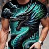 Мужская мода 3D-печать Мужская футболка Круглый вырез Короткий рукав Модный уличный стиль