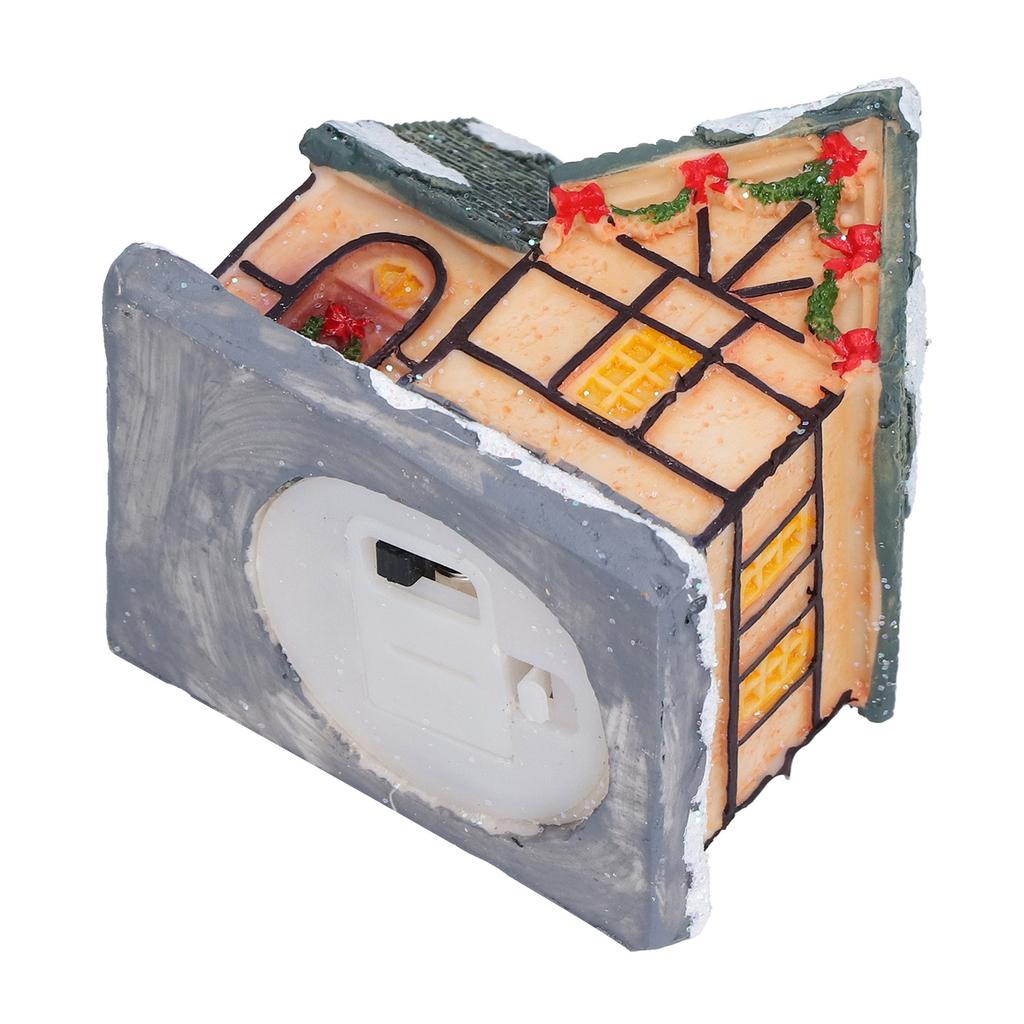 Рождественская Деревня Домиков Светодиодная Подсветка Декорирование Работает от Батареек Смола Украшение Дома для Рождественских Подарков