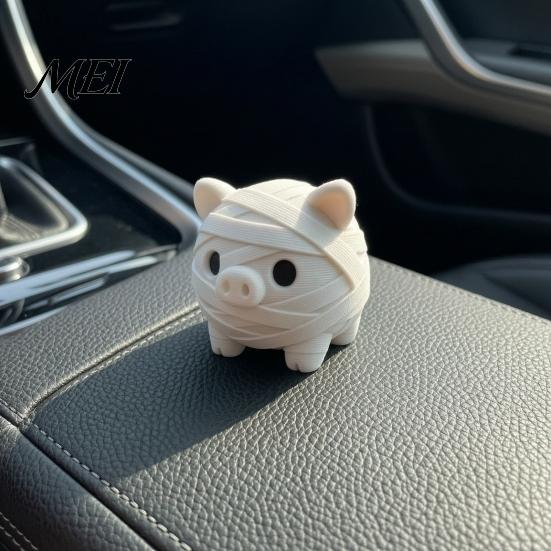 Creative Office Desk Accessories Miniature Mummy Animal Figurine, 3D Printed Pig Chicken Dino Duck Niche Holiday Collectibles Cat Statue, Spooky Cute