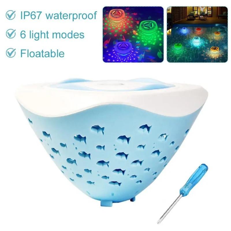 Светодиодный водонепроницаемый светильник для ванны RGB разноцветный Декоративные светильники для бассейна Маленькая рыбка Проектор для ванны Подарки