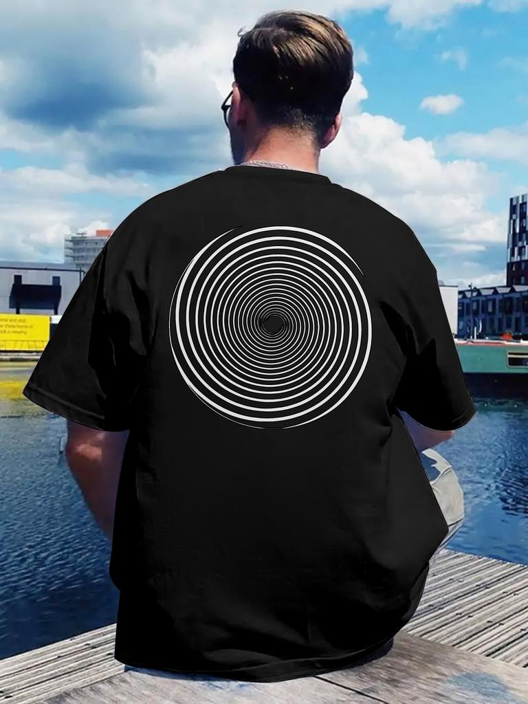 A T-shirt with a Back Print of a Moebius Strip Element