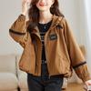 Hooded Windbreaker Jacket for Women In Autumn New Design Loose Sports Workwear Jacket Top for Women