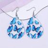 Модные прозрачные синие серьги-бабочки