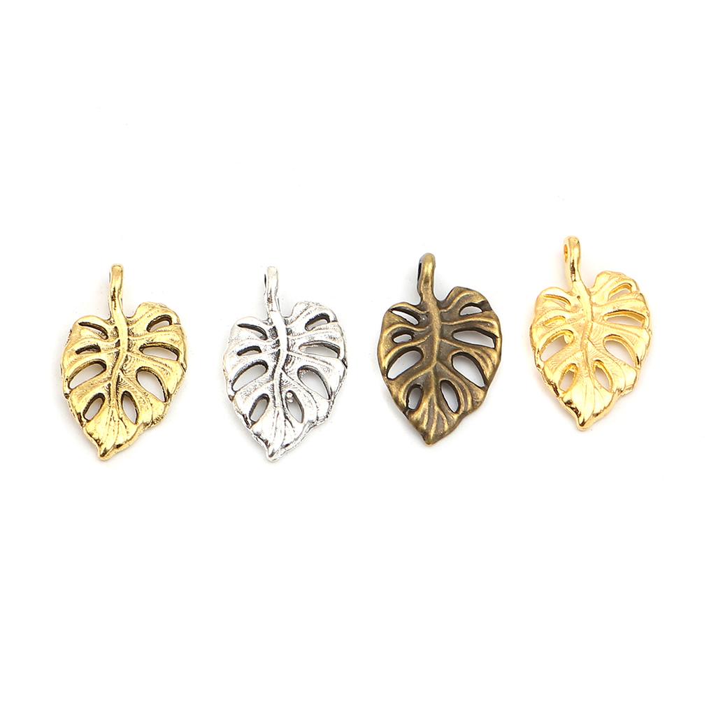50PCs Monstera Charms Vintage Leaf Series Gold Color Hollow Monstera Shape Pendants for DIY Necklace Earrings Jewelry 20mm
