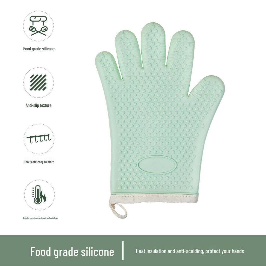 Thickened Non-Slip Silicone Kitchen Oven Gloves: Heat-Resistant and Anti-Scald Baking Mitts