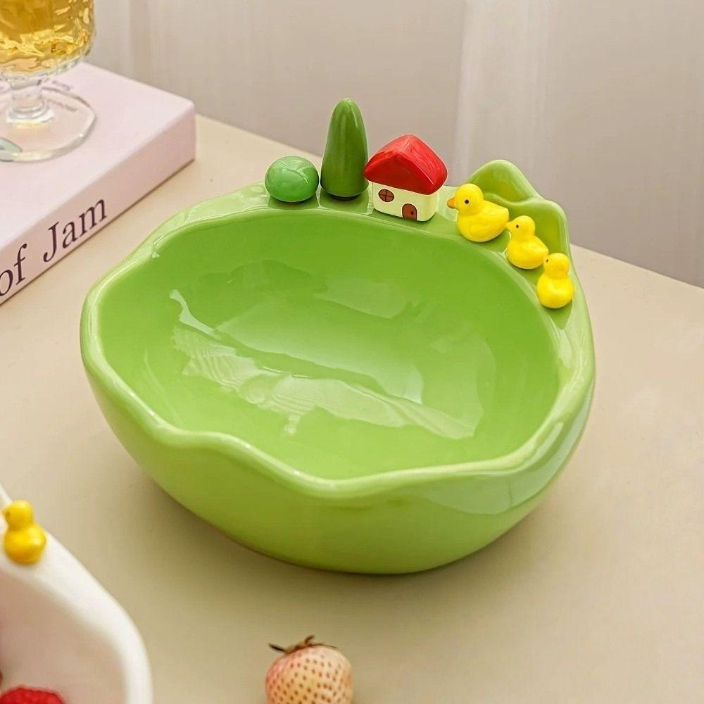 Cartoon Fruit Serving Plate Decoration Fruit Storage Tray Fruit Bowl with Fork  Dining Table