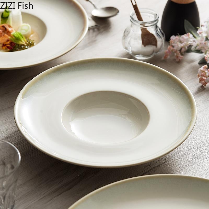Hotel Restaurant Molecular Cuisine Dessert Plate Creative Ceramic Cooking Dishes Home Breakfast Pasta Salad Plate Tableware