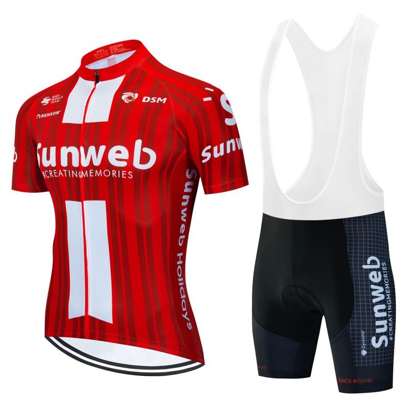 Mens Cycling Jersey Bib Shorts Set Breathable Quick-Dry Outdoor Bike Apparel Mountain Road