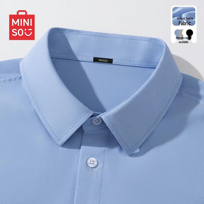 MINISO Мужская американская повседневная оксфордская рубашка с коротким рукавом