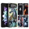 Жесткий ПК чехол для телефона Samsung Galaxy Z Flip 7/6/5/4 Черная крышка для Galaxy Z Flip 3 Складные Ударопрочные Чехлы Сумки с изображением лошади и животных