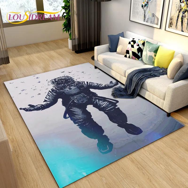 3D ковер с изображением космонавта и мультфильма, ковер для гостиной, детская спальня, диван, коврик для украшения, детский нескользящий напольный коврик